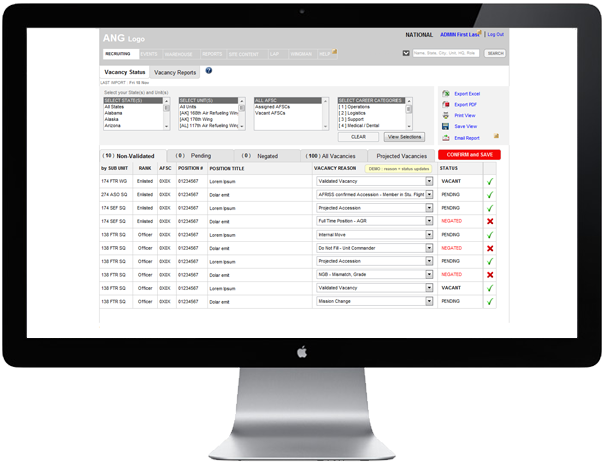 <b>PRIORITY TASK</b> : To aid the national recruiters, we streamlined their tedious, click-heavy workflow to easily validate vacancies and publish them to the live, public recruiting site.