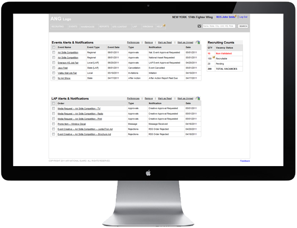 <b>ROLE:</b> UX Architect<br /><b>OBJECTIVE:</b>  I interviewed Master Seargents and Recruiting Administrators for insights to prototype a system that improves fragmented workflows and ensures that published content is based on current, valid data.