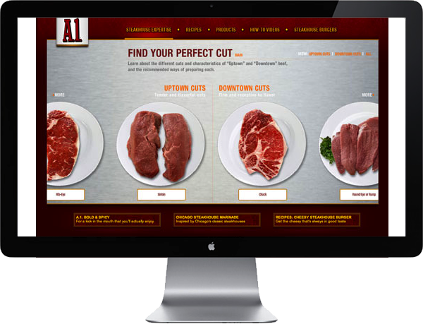 <b>STEAKHOUSE EXPERTISE</b> : Though the designed experience is rich, we wanted to keep the information easy to navigate and easy to grasp.