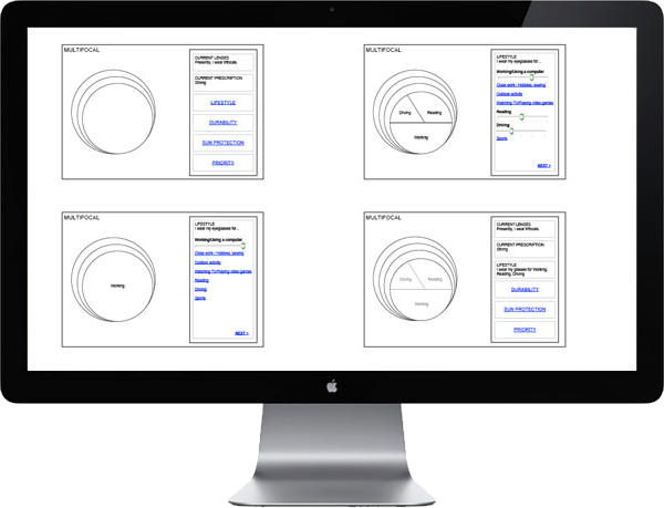 <b>EXPLORATIONS</b> : Drafts revealed the proper sequence of information and the interface inputs, controls …