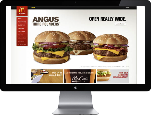 <b>ROLE:</b> UX Architect, Content Strategist<br /><b>OBJECTIVE:</b>  McDonald's had been creating companion sites to tell the modern McDonald's story while leaving their main USA site to feature menus, logistics and a basic level of nutritional information. We know what people come to McDonald's.com for: Food, Jobs and Promotions. As Content Strategist, I wanted to give them more by unifying the food and editorial content. I devised engaging callouts throughout the site to expose people to McDonald's Food Quality, Nutrition, History, Services and the man who started it all—Ray Kroc.