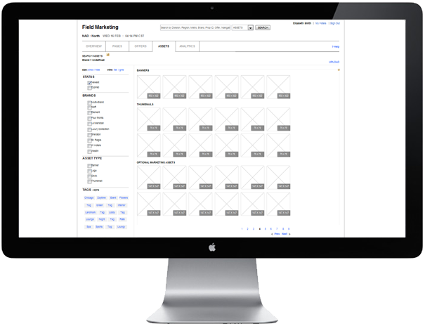 <b>ASSET MANAGEMENT</b> : The asset catalog is improved with the visual display of thumbnails, tags and dimensions.