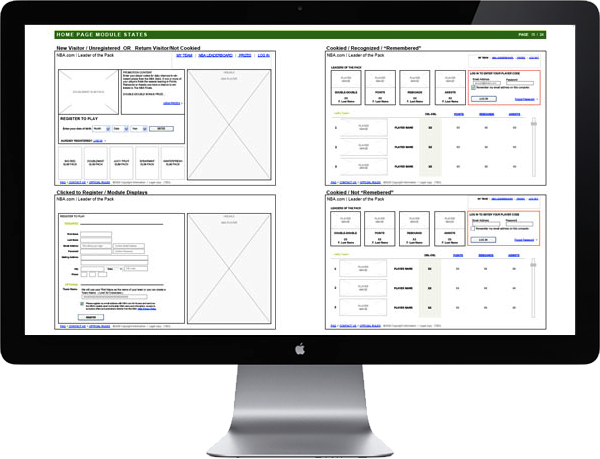 <b>PAGE STATES</b> : Diagrams of Cookied and Authenticated page states.